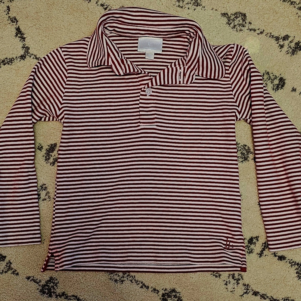 Little English Red and White Striped Polo Shirt